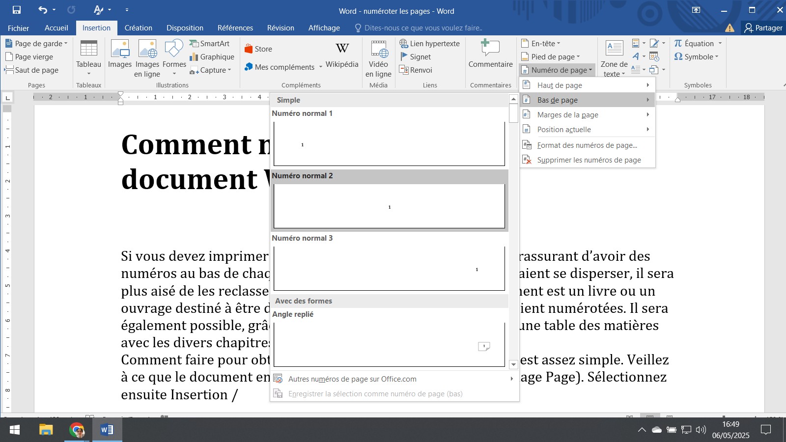 Comment numéroter les pages d’un document Word